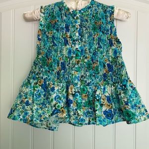 Zara floral smocked crop top NEW